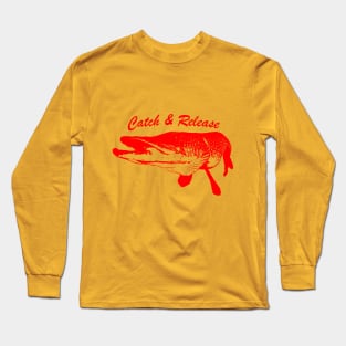 Catch and Release Series, Pike, Red color Long Sleeve T-Shirt